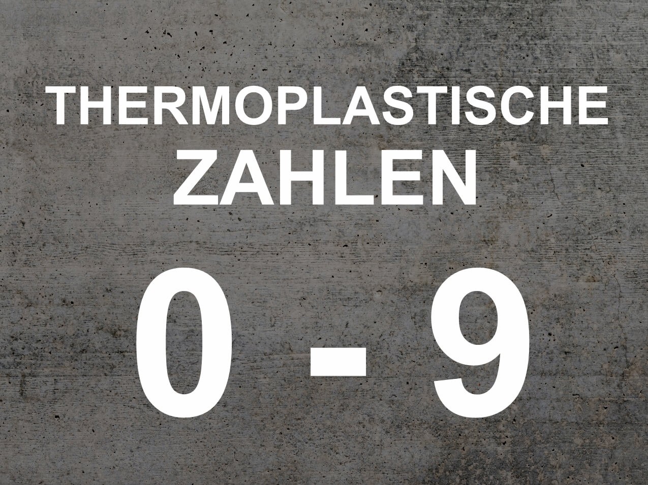 Zahlen weiß reflektierend - einbrennbare Markierung