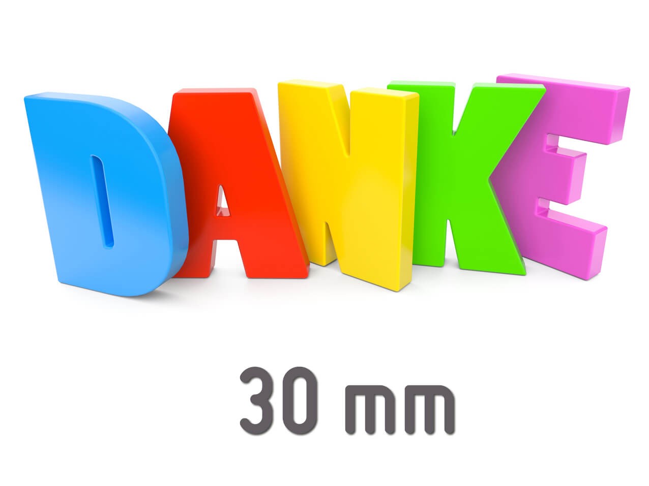 Buchstaben ACRYL 30 mm LACK gefräst Grafik, 3D Wandtattoo