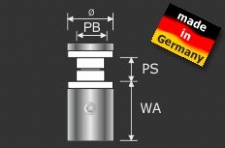 Sandwichplattenhalter Edelstahl D=15mm - 3,55
