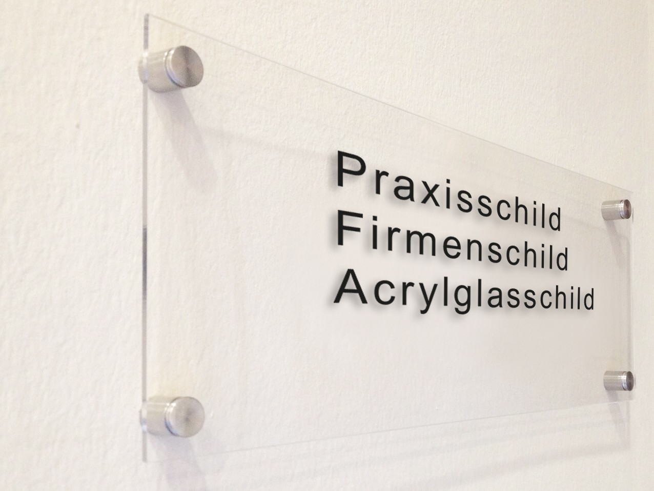 ACRYL SCHILD klar 3 mm mit Beschriftung